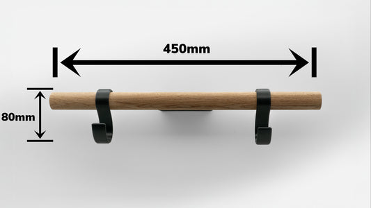 Fahrradhelm Wand Halter aus Eiche - Wandhalterung mit modernem Design – (Schwarz/Natur Eiche)