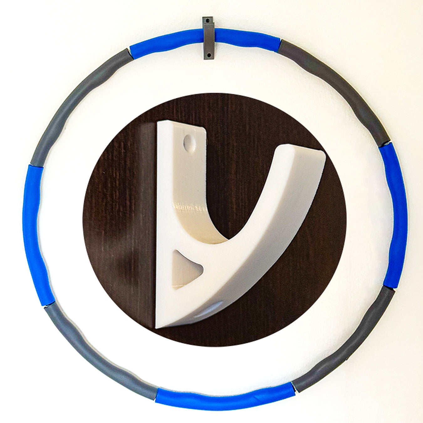 Wand Halterung Halter für Hula Hoop Reifen in Schwarz/Silber/Weiß aus Kunststoff (Weiß)