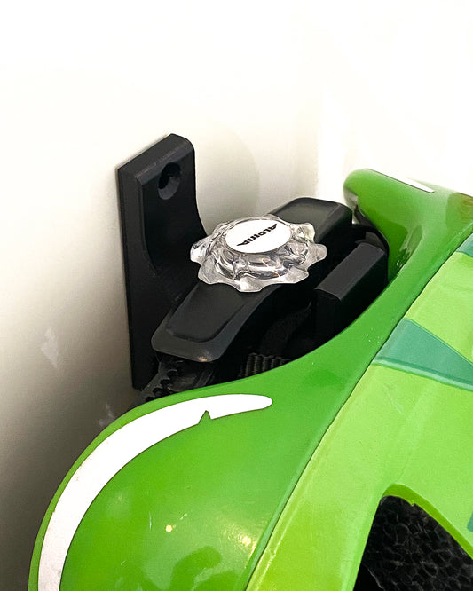 2er Set Wandhalterung Helm Wand Halter für Fahrradhelm, Reithelm, Ski Helm Haken Helmaufhänger (MTB, Rennrad) schwarz