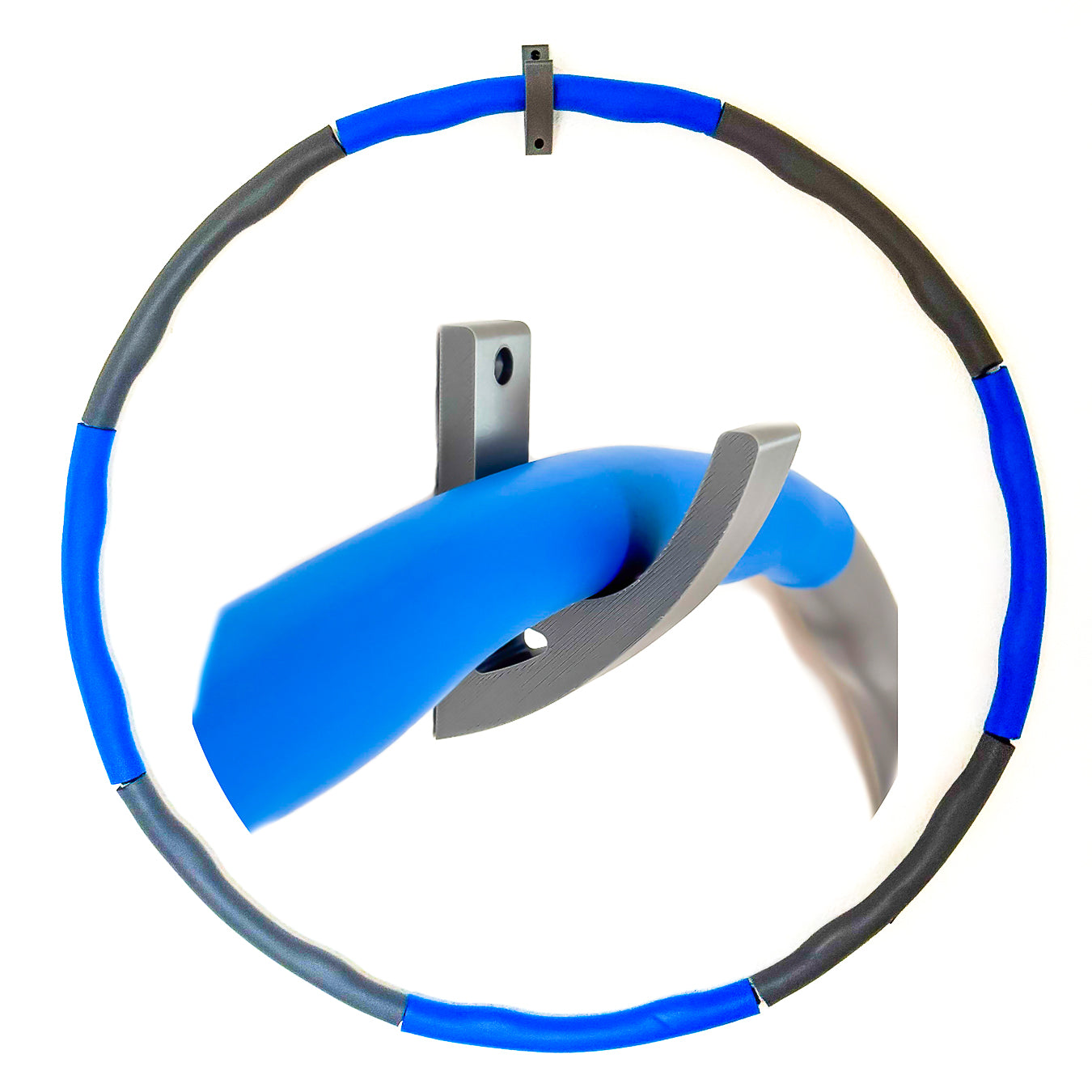 Wand Halterung Halter für Hula Hoop Reifen in Schwarz/Silber/Weiß aus Kunststoff (Silber)