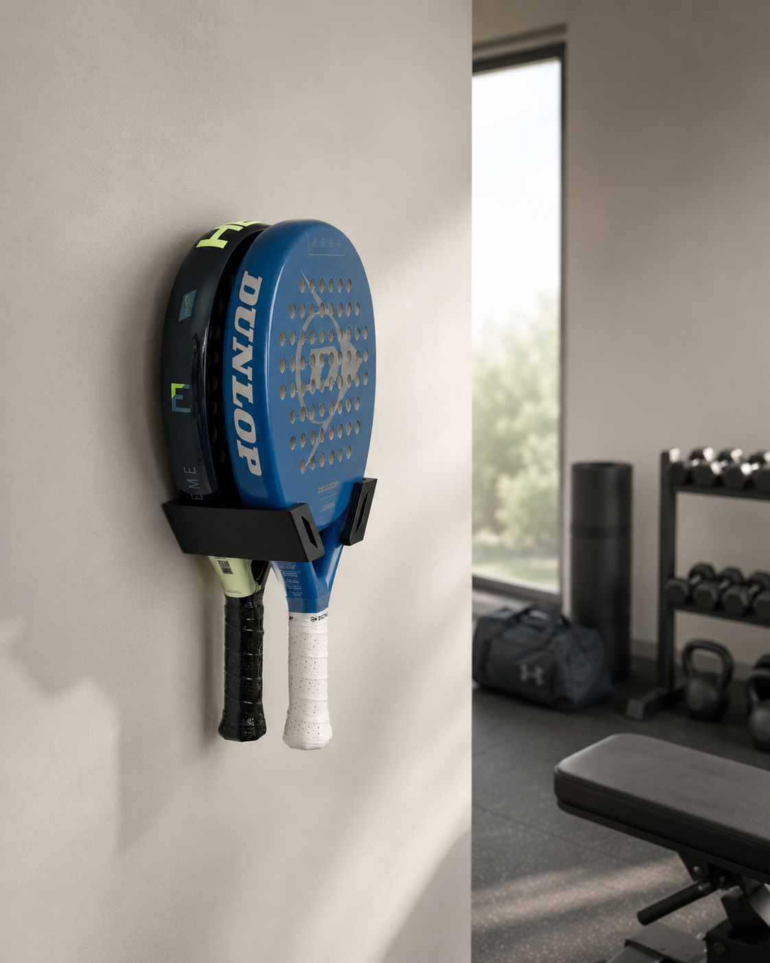 Padel Schlägerhalter Wandhalterung für 2 Schläger inkl. Schrauben & Dübel