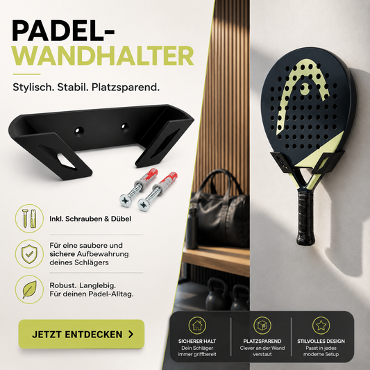 Padel-Wandhalter für Schläger | Wandhalterung inkl. Schrauben & Dübel