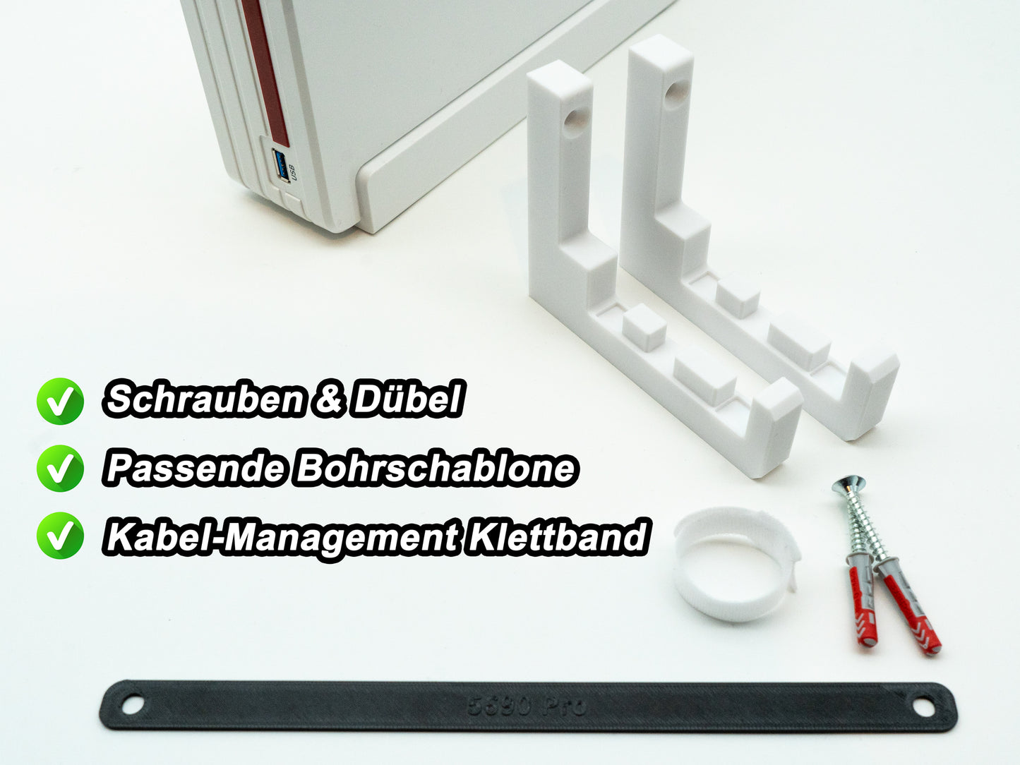 Wandhalterung Halter für Fritz!Box 5690 Pro – Halterung aus Kunststoff für Fritzbox 5690 Pro Fiber Router