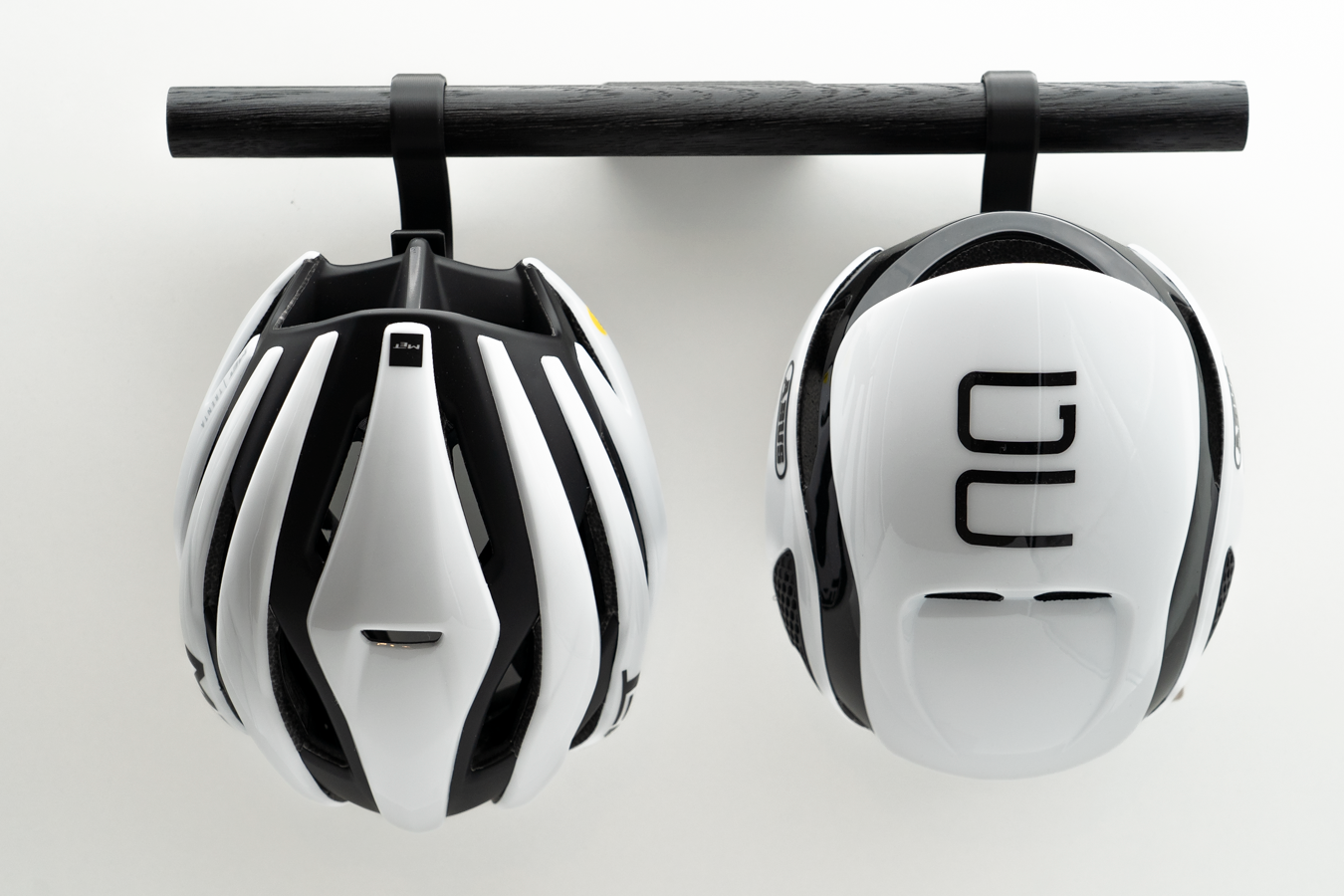 Fahrradhelm Wand Halter aus Eiche - Wandhalterung mit modernem Design (Schwarz - Eiche Schwarz)