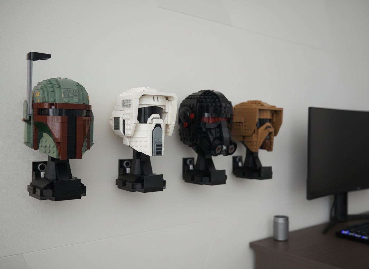 Wandhalterung kompatibel mit Lego Helme 75350, 75349, 75304, 75328, 75277, 75305, 75327