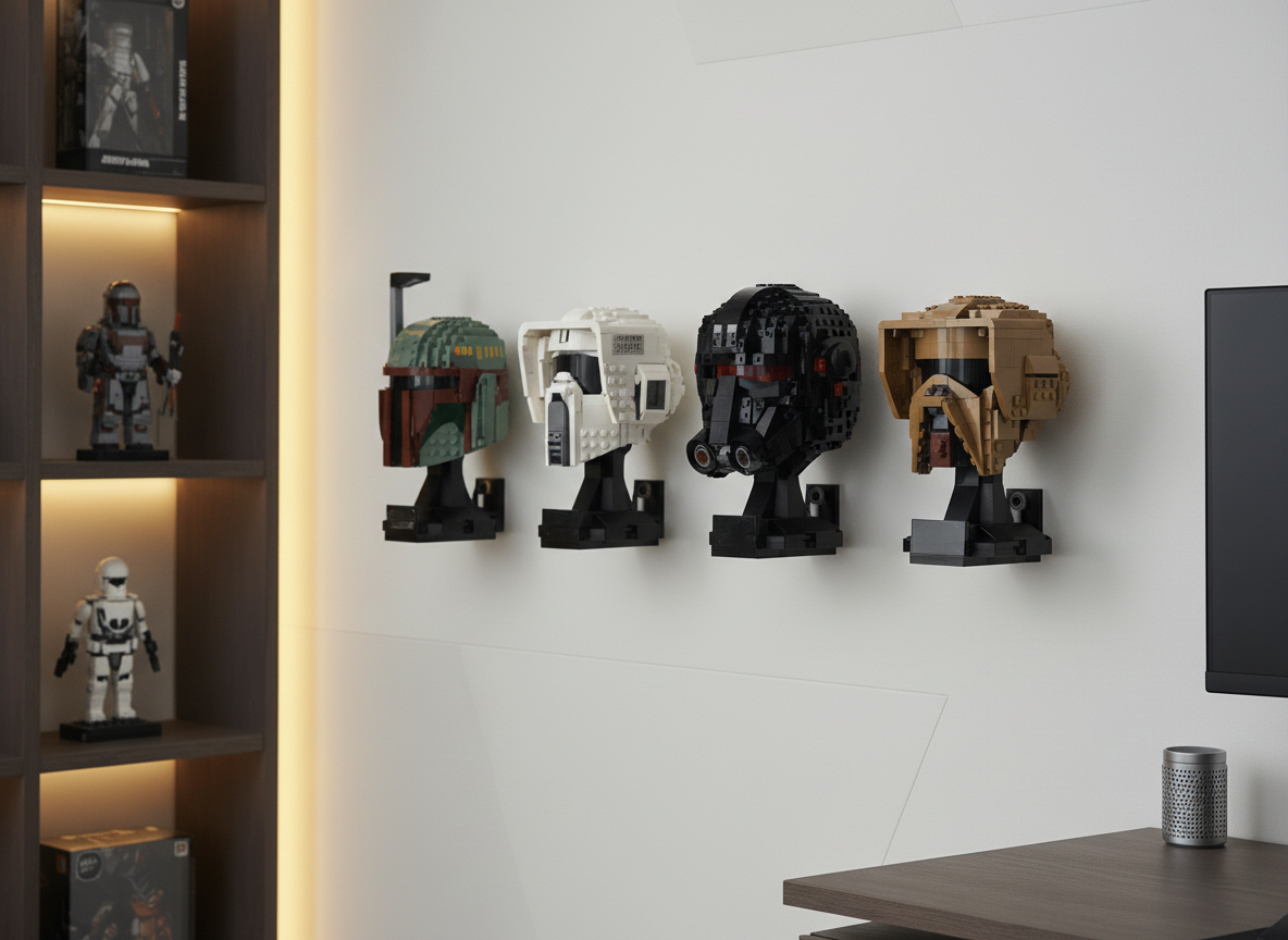 Wandhalterung kompatibel mit Lego Helme 75350, 75349, 75304, 75328, 75277, 75305, 75327