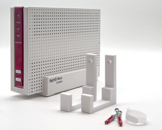 Wandhalter Halterung Set passend für Fritz!Box 6690, 6590 und 6591 Cable mit Befestigungsmaterial